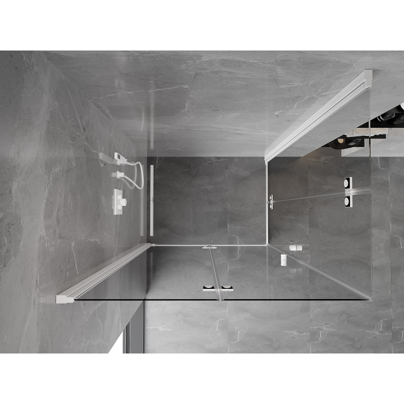 Mexen Mist-F Duo folding shower cabin left 110 x 90 cm, transparent, white - 8A6-110L-090P-20-00