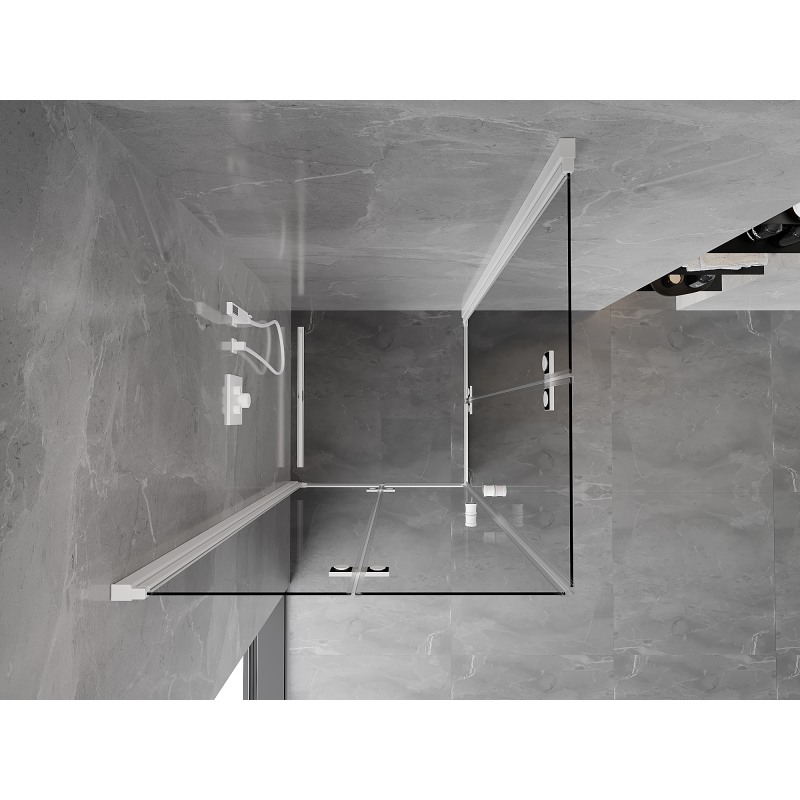 Mexen Mist-F Duo Foldable Shower Cabin 95 x 95 cm, Transparent, White - 8A6-095L-095P-20-00