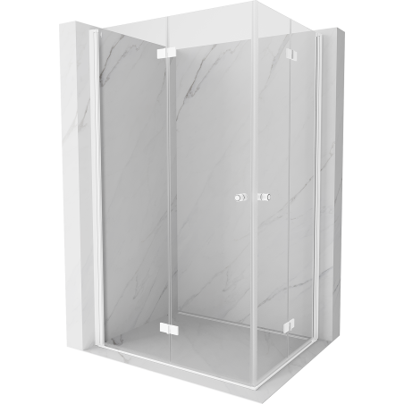 Mexen Mist-F Duo Folding Shower Cabin Left 100 x 95 cm, Transparent, White - 8A6-100L-095P-20-00