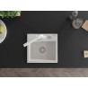 Mexen Milo granite kitchen sink 1-bowl with Duero kitchen faucet, white - 6505-20-671600-20