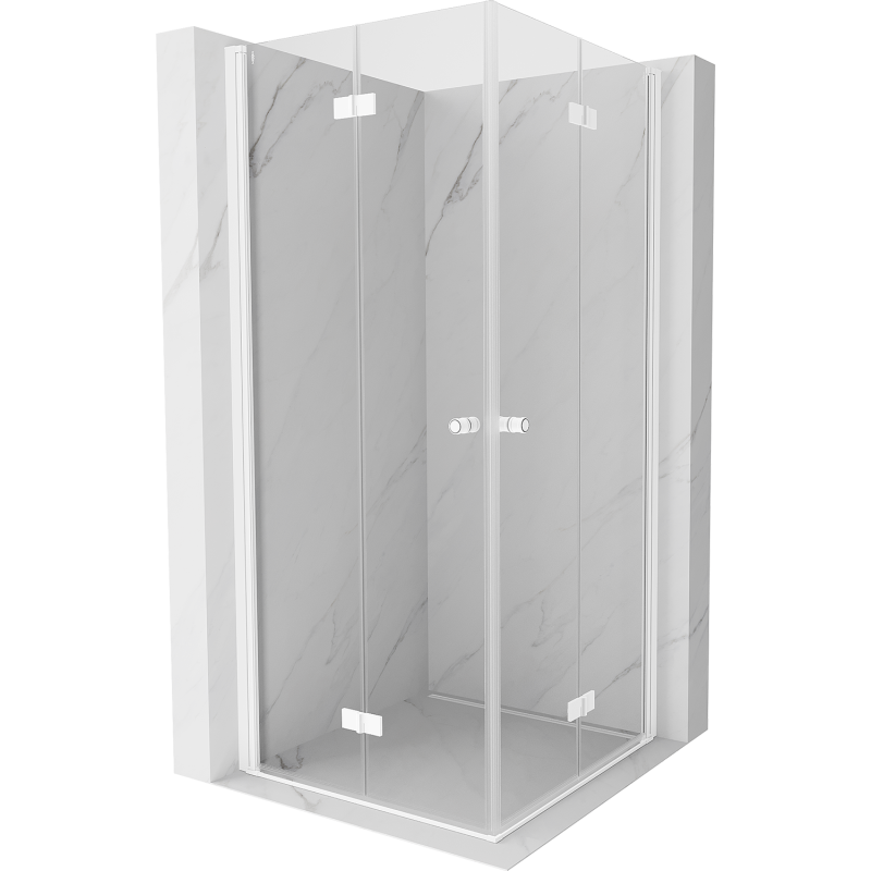 Mexen Mist-F Duo folding shower cabin 110 x 110 cm, transparent, white - 8A6-110L-110P-20-00