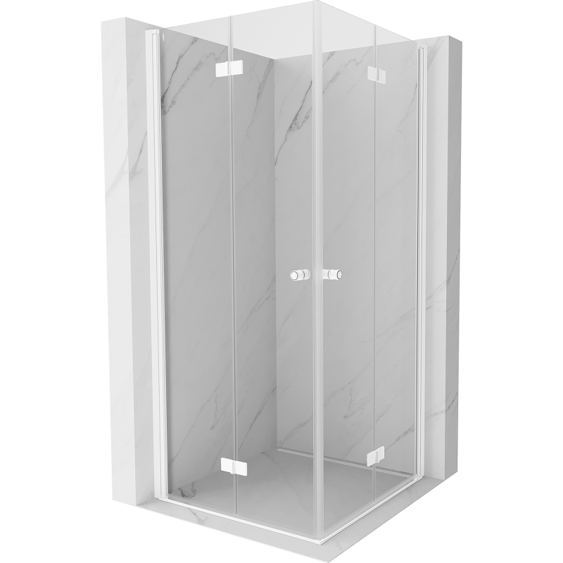 Mexen Mist-F Duo folding shower cabin 115 x 115 cm, transparent, white - 8A6-115L-115P-20-00