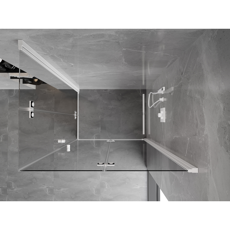 Mexen Mist-F Duo folding shower cabin right 115 x 120 cm, transparent, white - 8A6-115L-120P-20-00