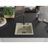 Mexen Milo 1-bowl granite kitchen sink with Duero faucet, beige - 6505-69-671600-70