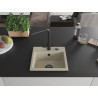 Mexen Milo 1-bowl granite sink with Duero kitchen faucet, beige - 6505-69-671600-70