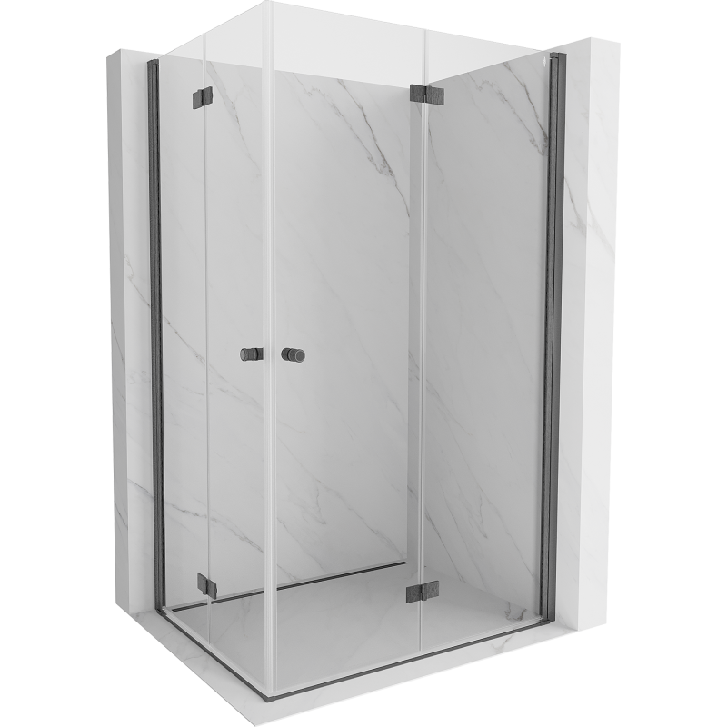 Mexen Mist-F Duo Foldable Shower Cabin Right 70 x 80 cm, Transparent, Gun Gray Brushed - 8A6-070L-080P-66-00