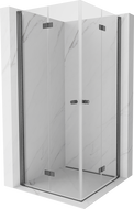 Mexen Mist-F Duo folding shower cabin 80 x 80 cm, transparent, brushed gun gray - 8A6-080L-080P-66-00