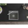 Mexen Milo granite kitchen sink 1-bowl with Duero kitchen faucet, gray - 6505-71-671600-00