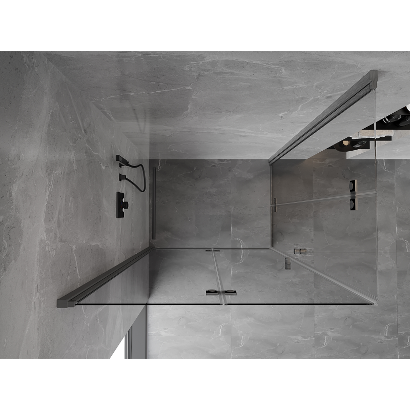 Mexen Mist-F Duo Folding Shower Cabin Left 110 x 105 cm, Transparent, Brushed Gun Gray - 8A6-110L-105P-66-00