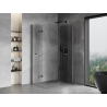 Mexen Mist-F Duo Foldable Right Shower Cabin 90 x 110 cm, Transparent, Brushed Gun Gray - 8A6-090L-110P-66-00