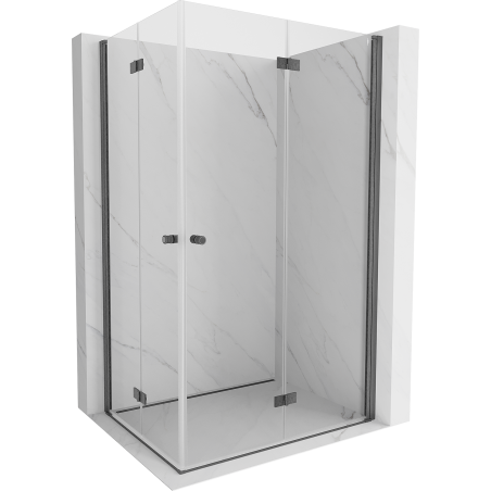 Mexen Mist-F Duo folding shower cabin right 100 x 115 cm, transparent, gun gray brushed - 8A6-100L-115P-66-00