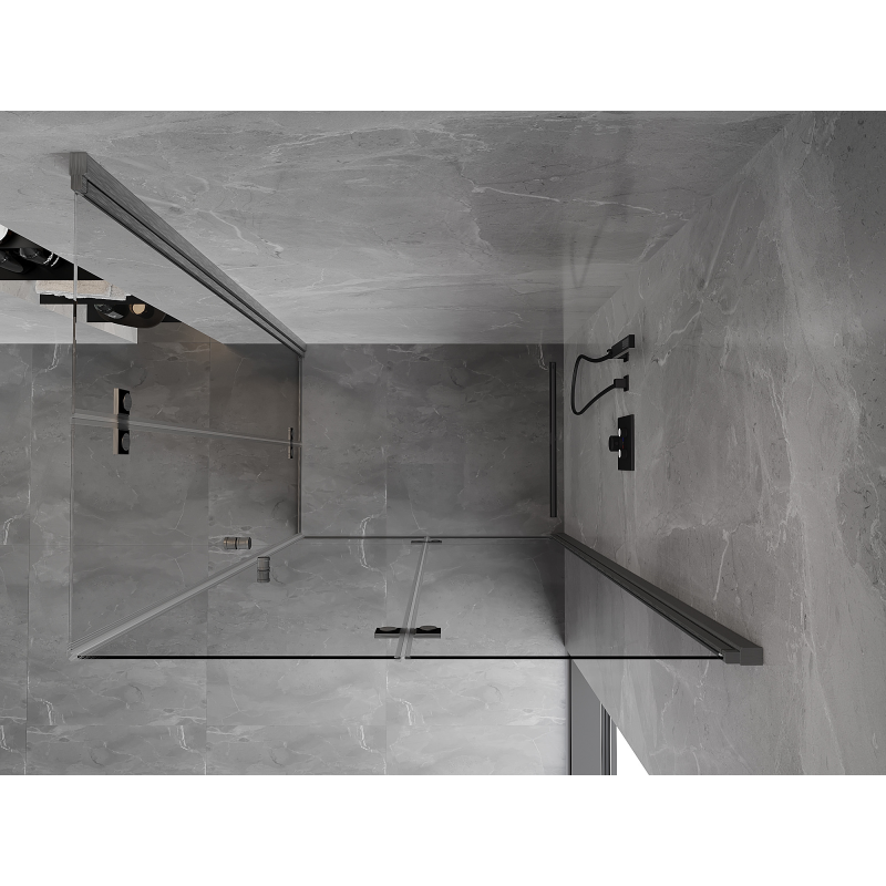 Mexen Mist-F Duo Folding Shower Cabin Right 105 x 120 cm, Transparent, Brushed Gun Gray - 8A6-105L-120P-66-00