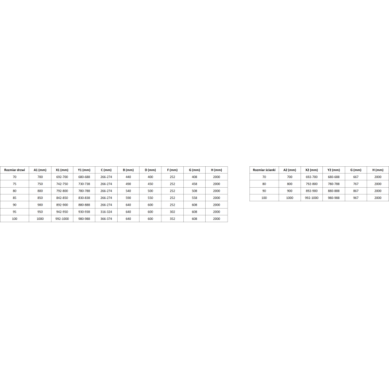 Mexen Lunar L Hinged Shower Enclosure Left 100 x 100 cm, Transparent, Brushed Nickel - 834L-100-100-97-00-L