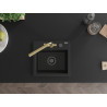 Mexen Milo 1-bowl granite sink with Duero kitchen faucet, black - 6505-77-671600-50-B