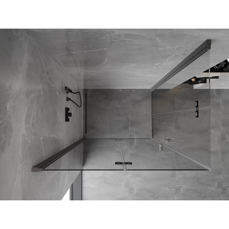 Mexen Mist-F Duo Folding Shower Cabin Left 100 x 95 cm, Transparent, Gun Metal - 8A6-100L-095P-95-00