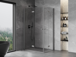 Mexen Mist-F Duo folding shower cabin left 110 x 100 cm, transparent, gun metal - 8A6-110L-100P-95-00
