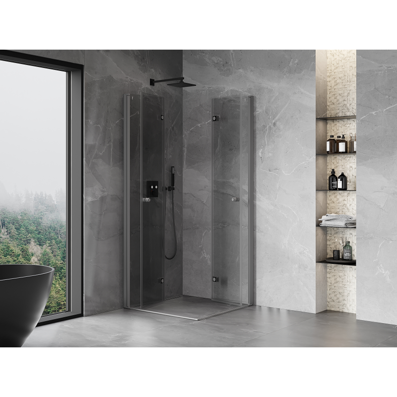 Mexen Mist-F Duo folding shower cabin 120 x 120 cm, transparent, gun metal - 8A6-120L-120P-95-00