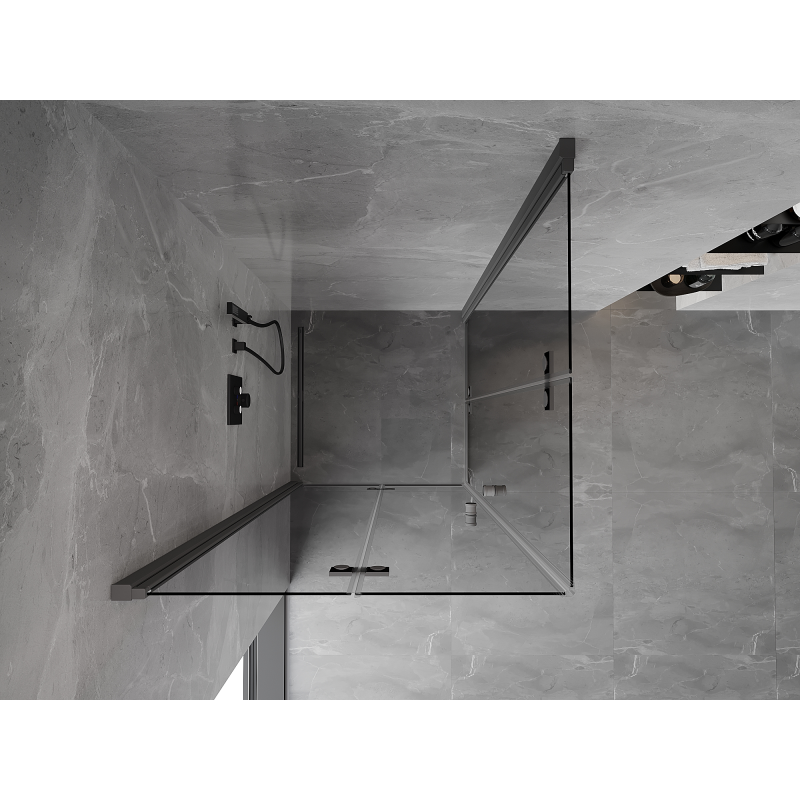 Mexen Mist-F Duo folding shower cabin 120 x 120 cm, transparent, gun metal - 8A6-120L-120P-95-00