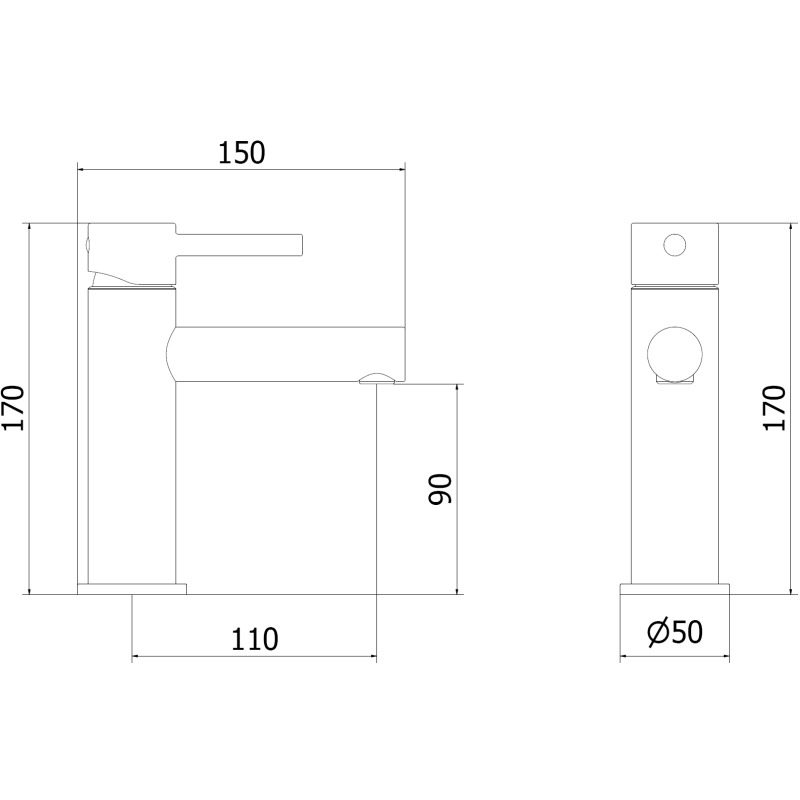 Mexen Elba black washbasin faucet - 74100-70