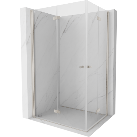 Mexen Mist-F Duo folding shower cabin left 85 x 70 cm, transparent, brushed nickel - 8A6-085L-070P-97-00