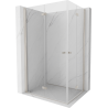 Mexen Mist-F Duo folding shower cabin left 85 x 70 cm, transparent, brushed nickel - 8A6-085L-070P-97-00