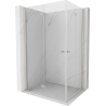Mexen Mist-F Duo foldable shower cabin left 85 x 80 cm, transparent, brushed nickel - 8A6-085L-080P-97-00