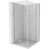Mexen Mist-F Duo folding shower cabin 85 x 85 cm, transparent, brushed nickel - 8A6-085L-085P-97-00