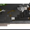 Mexen Cesar 1-compartment granite sink with a drip tray and kitchen mixer tap Duero, Black/Gold metallic - 6514-75-671600-50