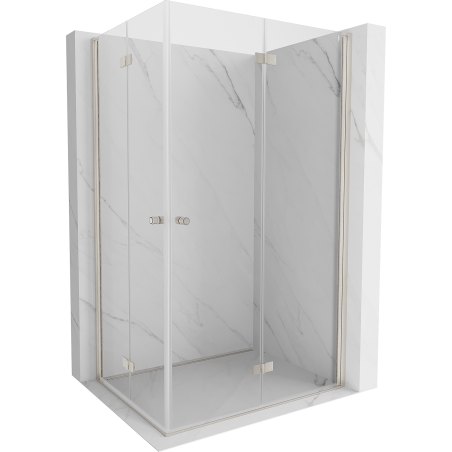 Mexen Mist-F Duo Foldable Right Shower Cabin 70 x 90 cm, Transparent, Brushed Nickel - 8A6-070L-090P-97-00