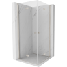 Mexen Mist-F Duo folding shower cabin 90 x 90 cm, transparent, brushed nickel - 8A6-090L-090P-97-00