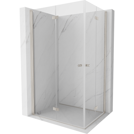 Mexen Mist-F Duo Folding Shower Cabin Left 105 x 100 cm, Transparent, Brushed Nickel - 8A6-105L-100P-97-00