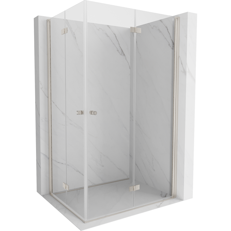 Mexen Mist-F Duo Folding Shower Cabin Right 70 x 115 cm, Transparent, Brushed Nickel - 8A6-070L-115P-97-00