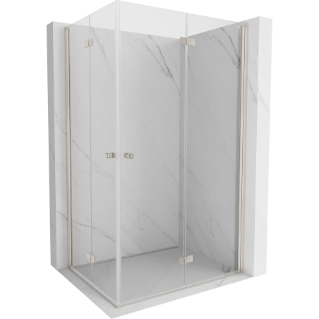 Mexen Mist-F Duo Folding Shower Enclosure Right 85 x 120 cm, Transparent, Brushed Nickel - 8A6-085L-120P-97-00