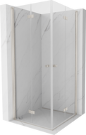 Mexen Mist-F Duo folding shower cabin 120 x 120 cm, transparent, brushed nickel - 8A6-120L-120P-97-00