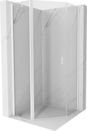 Mexen Mist pentagonal shower cabin, pivot door 80 x 80 cm, transparent, white - 8A8-080-080-20-00