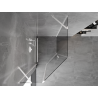 Mexen Mist asymmetrical pentagonal shower cabin hinged 80 x 90 cm, transparent, white - 8A8-080-090-20-00