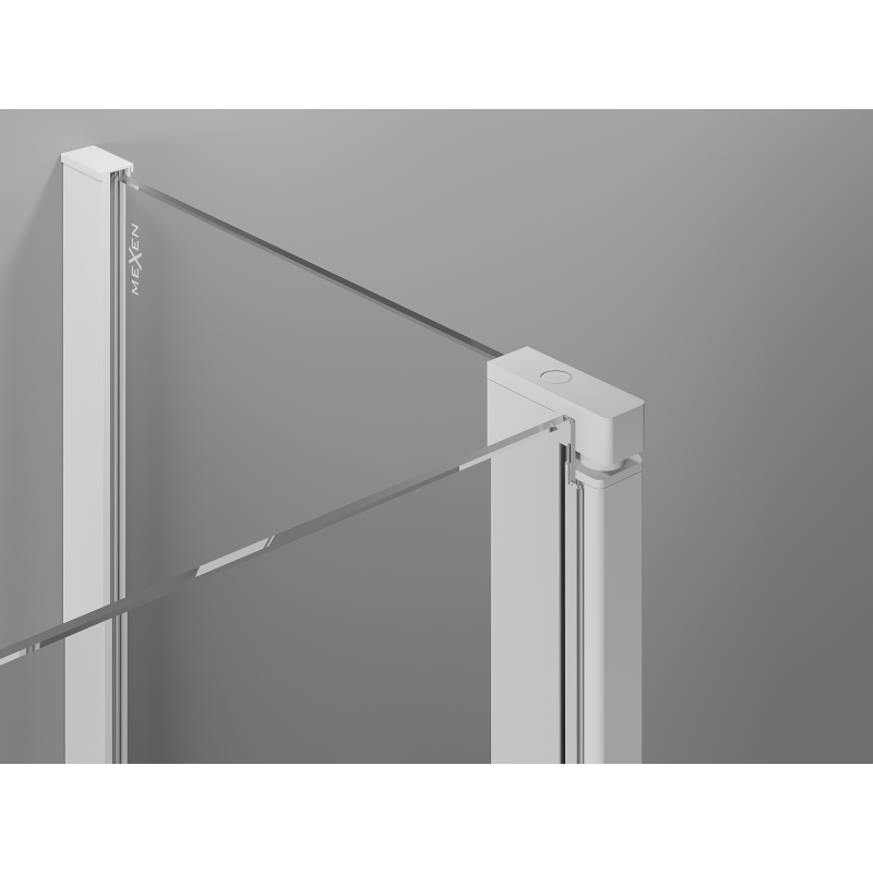 Mexen Mist pentagon swing shower enclosure 90 x 90 cm, transparent, white - 8A8-090-090-20-00