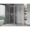 Mexen Mist asymmetrical pentagonal hinged shower cabin 100 x 90 cm, transparent, white - 8A8-100-090-20-00
