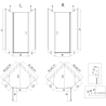 Mexen Mist asymmetrical pentagonal shower cabin with hinged door 80 x 100 cm, transparent, white - 8A8-080-100-20-00