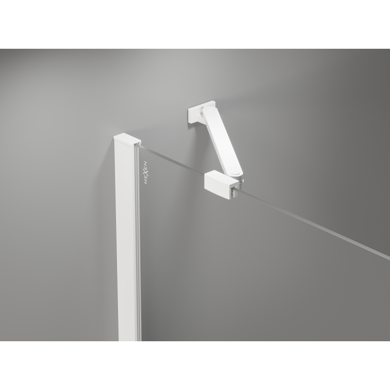 Mexen Mist asymmetrical pentagonal shower cabin with hinged door 80 x 100 cm, transparent, white - 8A8-080-100-20-00