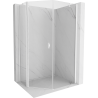 Mexen Mist asymmetrical pentagonal shower cabin with hinged door 80 x 100 cm, transparent, white - 8A8-080-100-20-00