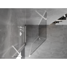 Mexen Mist asymmetrical pentagonal shower cabin with swinging door 90 x 100 cm, transparent, white - 8A8-090-100-20-00