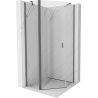 Mexen Mist pentagonal shower cabin with hinged door 80 x 80 cm, transparent, brushed gun gray - 8A8-080-080-66-00