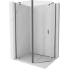 Mexen Mist asymmetric pentagonal shower enclosure with hinged door 100 x 80 cm transparent gun gray brushed - 8A8-100-080-66-00