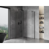 Mexen Mist pentagonal asymmetrical hinged shower cabin 100 x 90 cm transparent gun gray brushed - 8A8-100-090-66-00