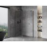 Mexen Mist pentagonal asymmetrical hinged shower cabin 100 x 90 cm transparent gun gray brushed - 8A8-100-090-66-00