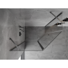 Mexen Mist pentagonal asymmetrical hinged shower cabin 100 x 90 cm transparent gun gray brushed - 8A8-100-090-66-00