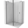 Mexen Mist pentagonal asymmetrical hinged shower cabin 100 x 90 cm transparent gun gray brushed - 8A8-100-090-66-00