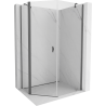 Mexen Mist asymmetric hinged pentagonal shower enclosure 80 x 100 cm transparent gun gray brushed - 8A8-080-100-66-00