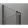 Mexen Mist asymmetrical pentagonal shower cabin with hinged door 90 x 100 cm transparent gun gray brushed - 8A8-090-100-66-00
